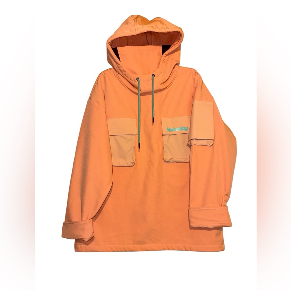 Nobaday Cargo SoftShell Ski Snow Jacket 10k/5k insulated fleece lined Peach Pink